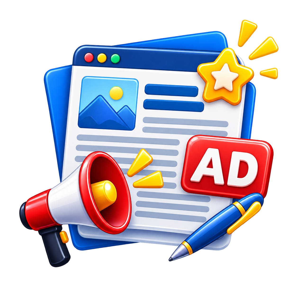Glossy Sponsored Article Marketing Icon